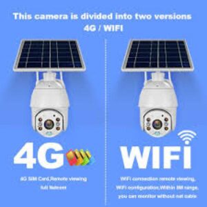 كاميرة متحركة مع الطاقة الشمسية تعمل بالشريحة او وايفاي  بدون اي تمديد كيبل او كهرباء