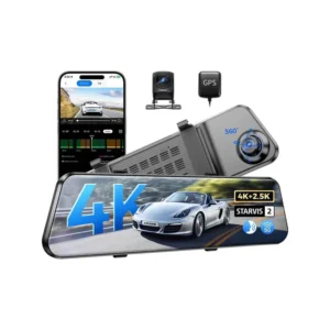 17-1 AZDOME PG17 MAX 2CH 4K Mirror Dash Cam with 12" Touch Screen