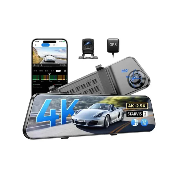 AZDOME PG17 MAX 2CH 4K Mirror Dash Cam with 12" Touch Screen