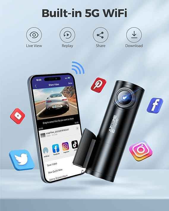 m300-3 Dash Cam AZDOME M300S 4K 2CH MINI - Front and Rear with 64GB SD CARD