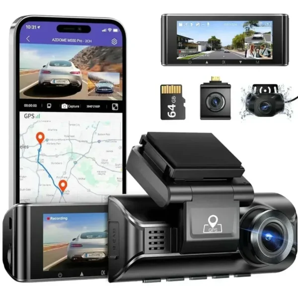m550-3 Azdome داش كام أزدوم M550 Max 4K | 3 كاميرات أمام + خلف + داخل