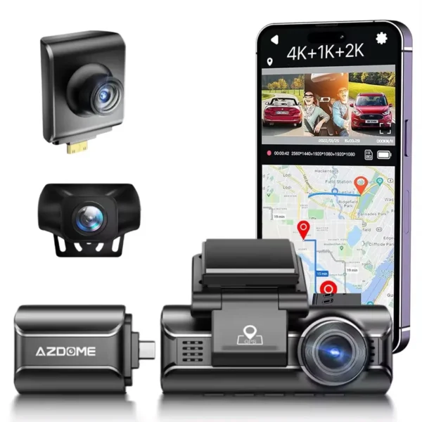 m550-4 Azdome داش كام أزدوم M550 Max 4K | 3 كاميرات أمام + خلف + داخل